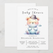 Chic bewerkbaar Beer Baby shower Kaart (Voorkant / Achterkant)