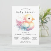 Chic bewerkbaar Eend Baby shower Kaart (Staand voorkant)