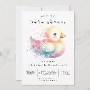 Chic bewerkbaar Eend Baby shower Kaart