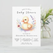 Chic bewerkbaar Eend Baby shower Kaart (Staand voorkant)