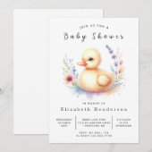 Chic bewerkbaar Eend Baby shower Kaart (Voorkant / Achterkant)