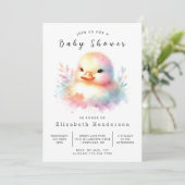 Chic bewerkbaar Eend Baby shower Kaart (Staand voorkant)