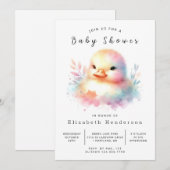 Chic bewerkbaar Eend Baby shower Kaart (Voorkant / Achterkant)
