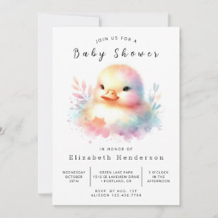 Chic bewerkbaar Eend Baby shower Kaart