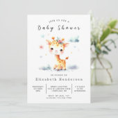 Chic bewerkbaar Giraffe Baby shower Kaart (Staand voorkant)