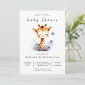 Chic bewerkbaar Giraffe Baby shower Kaart (Staand voorkant)