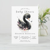Chic bewerkbaar Swan-Baby shower Kaart (Staand voorkant)