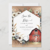Chic bewerkbare Barnyard Wedding Save The Date (Voorkant)