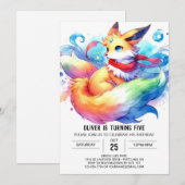 Chic bewerkbare Fox verjaardag Kaart (Voorkant / Achterkant)