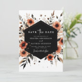Chic bewerkbare Terracotta bruiloft Save The Date (Staand voorkant)