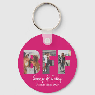 Chic BFF 3 Fotovriendschap Besties magenta roze Sleutelhanger
