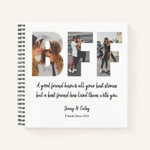Chic BFF Best Friend Photo Collage Forever Quote Notitieboek