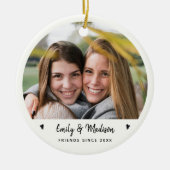 Chic BFF Besties Foto's voor altijd modern Keramisch Ornament (Voorkant)