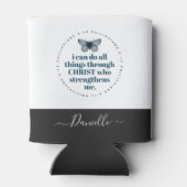 Chic Bible Verse Philippians Blue Butterfly Name Blikjeskoeler (Achterkant)