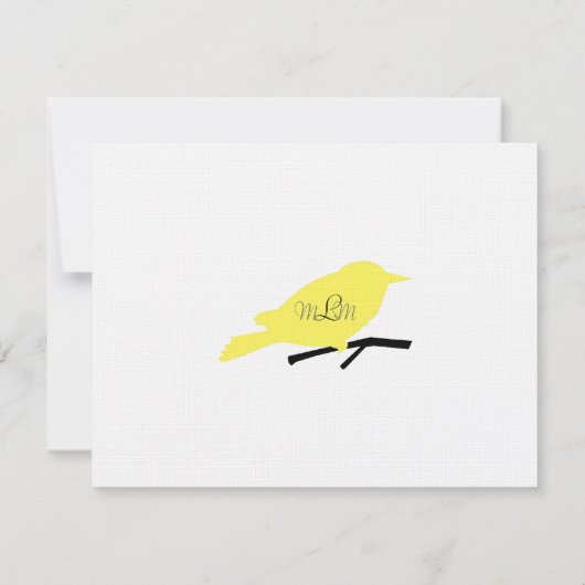 Chic Bird Silhouette & Stippen Hartelijk dank voor Bedankkaart (Achterkant)