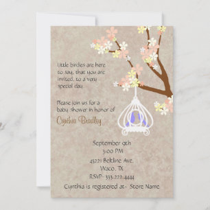 Chic Birdcage Baby shower Invitation Kaart