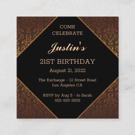 Chic Birthday Enclosure Kaart (Voorkant)