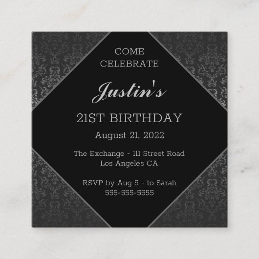 Chic  Birthday Enclosure Kaart (Voorkant)