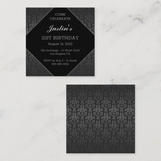 Chic  Birthday Enclosure Kaart (Voorkant / Achterkant)