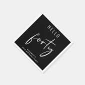 Chic Black 40ste verjaardagsfeestje Servet (Hoek)