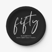 Chic Black 50ste verjaardagsfeestje Papieren Bordje (Voorkant)