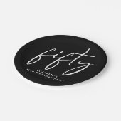 Chic Black 50ste verjaardagsfeestje Papieren Bordje (Gekanteld)