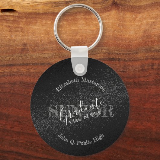 Chic Black Afstuderen Afstuderen hogere klasse Sleutelhanger (Voorkant)