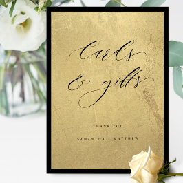 Chic, Black and Gold, Cards and Gifts Wedding Sign Poster