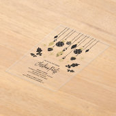 Chic Black and Gold Christmas Ornaments  Acryl Uitnodigingen (Laagn)