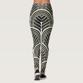 Chic Black and White Geometric Seamless Pattern Leggings (Achterkant)