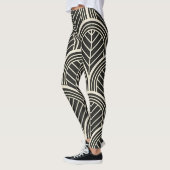 Chic Black and White Geometric Seamless Pattern Leggings (Links)