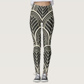 Chic Black and White Geometric Seamless Pattern Leggings (Voorkant)