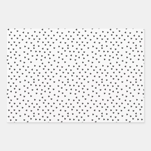 Chic Black and White Heart Pattern Valentine's Day Inpakpapier Vel (Voorkant 3)