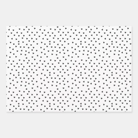Chic Black and White Heart Pattern Valentine's Day Inpakpapier Vel (Voorkant)