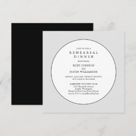 Chic Black and White Rehearsal Dinner Invitation