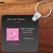 Chic Black and White Silhouette Hair Stylist  Sleutelhanger (Achterkant)