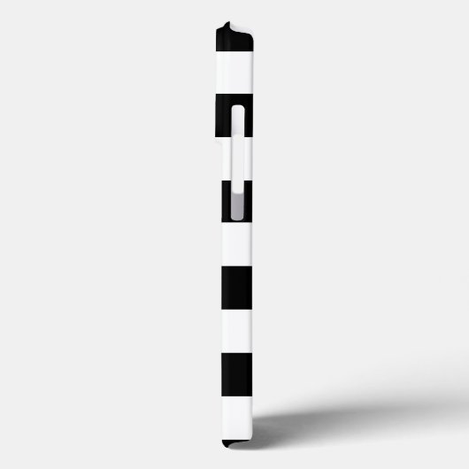 Chic black and white stripes custom name monogram Case-Mate iPhone case (Achterkant / Links)