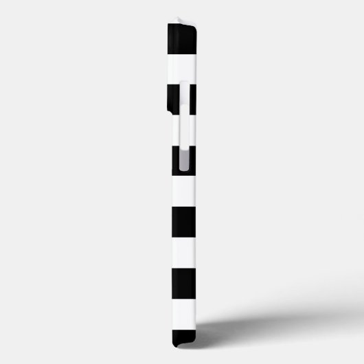 Chic black and white stripes custom name monogram Case-Mate iPhone case (Achterkant / Links)