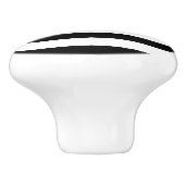Chic black and white stripes custom name monogram keramische knop (Zijkant)