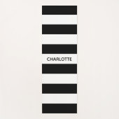 Chic black and white stripes custom name monogram yogamat (Voorkant)