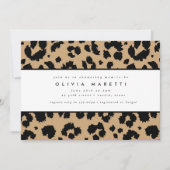Chic Black Animal Print Leopard Baby shower Kaart (Voorkant)
