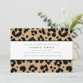 Chic Black Animal Print Leopard Vrijgezellenfeest Kaart (Staand voorkant)