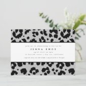 Chic Black Animal Print Leopard Vrijgezellenfeest Kaart (Staand voorkant)