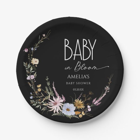 Chic Black Baby in Bloom Paper Bord (Voorkant)
