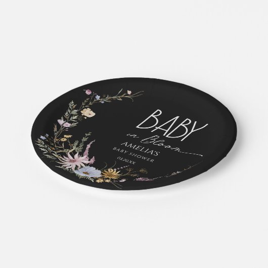 Chic Black Baby in Bloom Paper Bord (Gekanteld)
