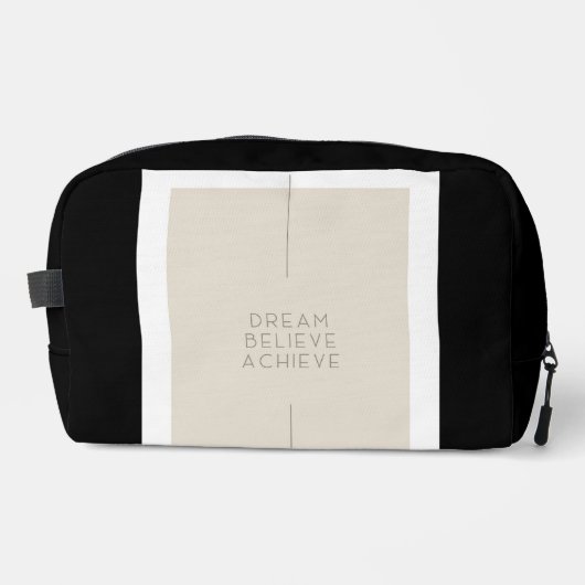 Chic Black Beige Manifest Jouw tekst hier Toilettasje (Voorkant)