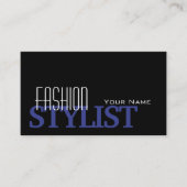 Chic Black Blue en White met Photo Professional Visitekaartje (Voorkant)