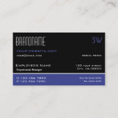 Chic Black Blue en White Simple met Monogram Visitekaartje (Achterkant)