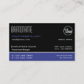 Chic Black Blue en White Simple Stylish met Logo Visitekaartje (Achterkant)