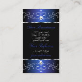 Chic Black Blue Paarse  Ornamenten met foto Visitekaartje (Achterkant)